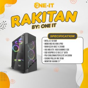 PC RAKITAN I3 10100F | GTX 1650 | RAM 16 GB | SSD 512 GB | LED XIAOMI