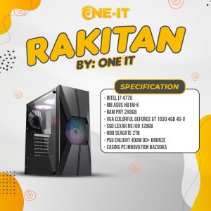 PC RAKITAN INTEL I7 4770 | GT 1030 | RAM 16 GB | SSD 128 GB | HDD 2 TB