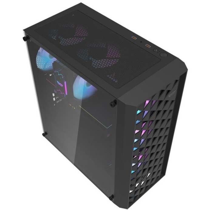 CASE DARKFLASH DK351 BLACK ATX TEMPERED GLASS PC GAMING CHASSIS - Gambar 3