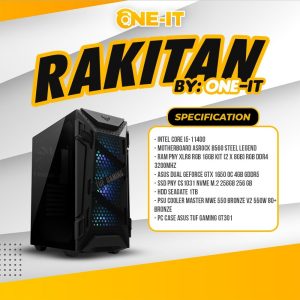 PC RAKITAN i5-11400 | GTX 1650 OC | RAM 16GB 3200MHz | SSD 256GB NVME