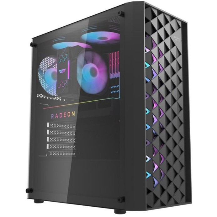 CASE DARKFLASH DK351 BLACK ATX TEMPERED GLASS PC GAMING CHASSIS - Gambar 2