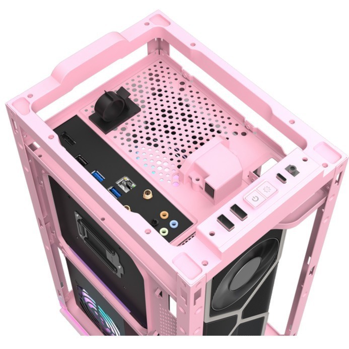 CASE DARKFLASH DLH21 PINK LUXURY ITX PC GAMING CHASSIS - Gambar 3