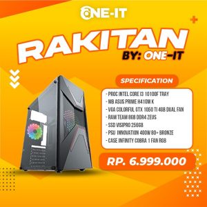 PC RAKITAN i3 10100F | GTX 1050 Ti | RAM 8 GB | SSD 256 GB