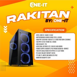 PC RAKITAN i5 10400 | GTX 1650 OC | RAM 16 GB | SSD 256 GB | MONITOR