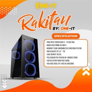 PC RAKITAN I3 10105F | ASUS GeForce GTX 1650 | RAM 8 GB | SSD 240 GB