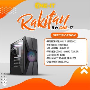 PC RAKITAN Intel i5 10400 | GTX 1650 | RAM 16 GB | SSD 240 GB