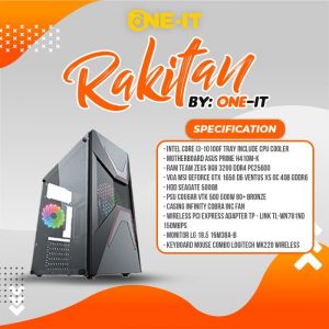 PC RAKITAN i3 10100F | MSI GeForce GTX 1650 | RAM 8GB | Monitor