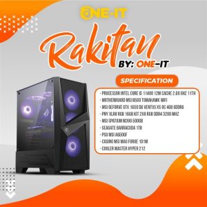 PC RAKITAN i5 11400 | MSI GeForce GTX 1650 | RAM 16 GB | SSD 500 GB
