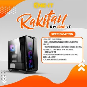 PC RAKITAN i5 11400 | MSI GeForce RTX 2060 | RAM 16 GB | HDD 1 TB