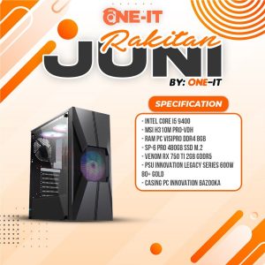 PC RAKITAN i5 9400 | 750 Ti | RAM 8GB | SSD 480GB