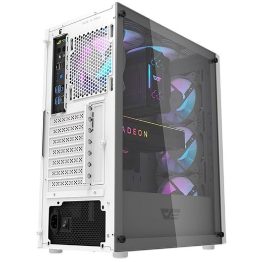 CASE DARKFLASH DK352 WHITE ATX TEMPERED GLASS PC GAMING CASING - Gambar 2