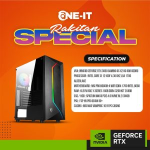 PC RAKITAN GEFORCE RTX 3050 | i3 12100F | RAM 16GB | SSD 500GB