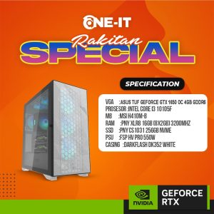 PC RAKITAN GeForce GTX 1650 OC | i3 10105F | RAM 16GB | SSD 256GB