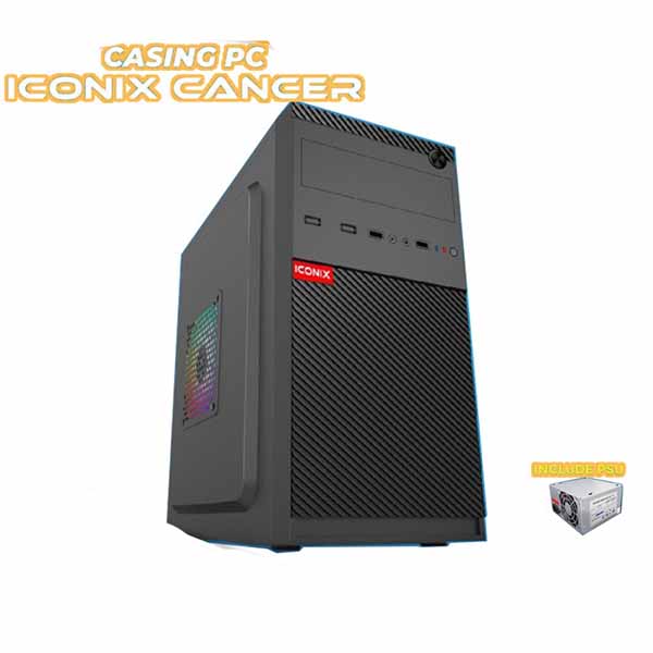 CASE ICONIX CANCER FREE PSU 500W CASING PC Komputer