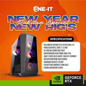 PC RAKITAN GEFORCE RTX 3070 Ti | i7 12700F | 16GB | SSD 500GB