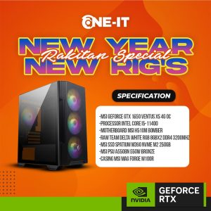 PC RAKITAN GeForce GTX 1650 | I5 11400 | 16GB 3200MHz | SSD 250GB