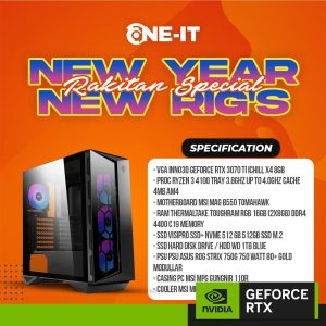 PC RAKITAN geforce RTX 3070 TI | 3 4100 | 16GB | SSD 512GB