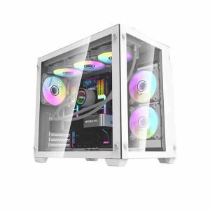 CASING PC DarkFlash C285 Tempered Glass Gaming Case M ATX White