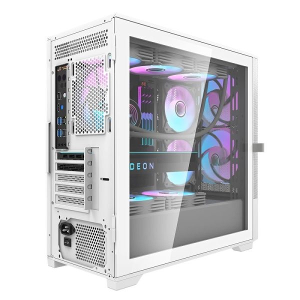 Darflash Casing Casing Darkflash DK415M M-ATX PC Case White Komputer Tempered Glass ...