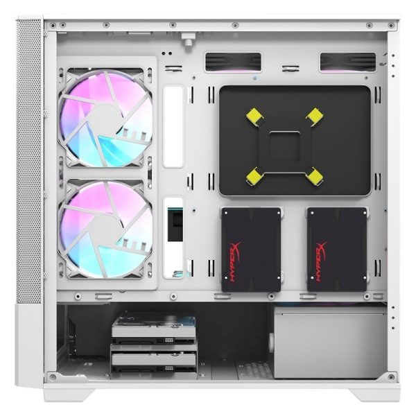 Darflash Casing Casing Darkflash DK415M M-ATX PC Case White Komputer Tempered Glass ...