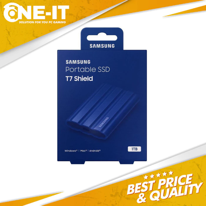 PORTABLE SSD EXTERNAL SAMSUNG T7 SHIELD 1TB BLUE