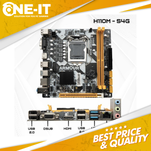 MOTHERBOARD ARMOUR H110M-S4G DDR4 INTEL H110 LGA 1151 GARANSI 1 TAHUN