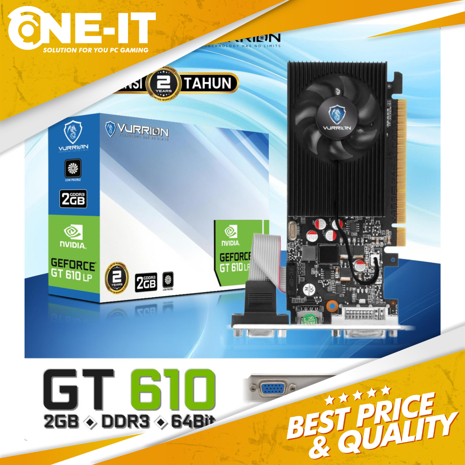 VGA VURRION GT 610 LP 2GB GDDR3 64-Bit 2G