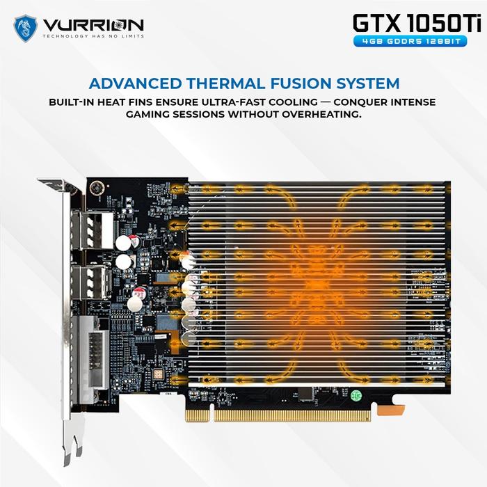 VGA VURRION GTX 1050 TI 4GB GDDR5 128 BIT BLACK SINGLE FAN - Gambar 5