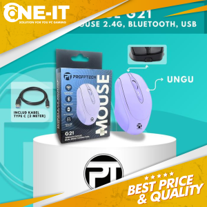 Mouse PROFFTECH G21 2.4Ghz 1600DPI Optical Bluetooth Wireless (2IN1) SILENT Ungu