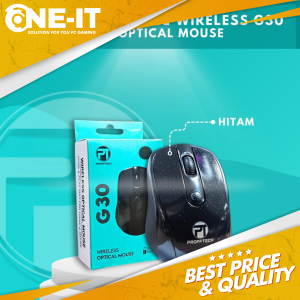 Mouse PROFFTECH G30 2.4Ghz 1600DPI Optical Wireless SILENT Hitam