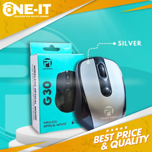 Mouse PROFFTECH G30 2.4Ghz 1600DPI Optical Wireless SILENT Abu-abu
