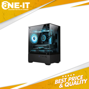 Case Bezzera N30 Black + 3 Free Fan RGB Lighting Casing Gaming PC Komputer