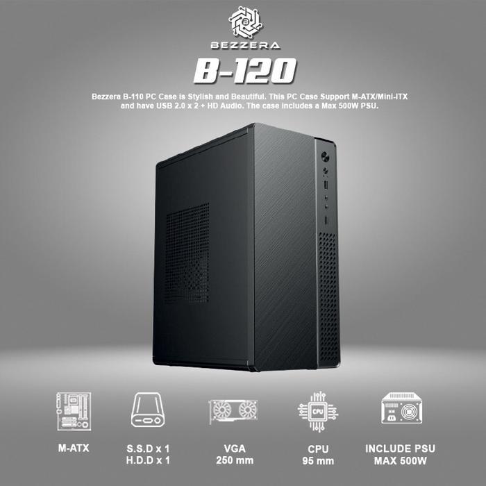 Case Bezzera B-120 Include PSU 500W PC Office Casing Komputer - Gambar 2