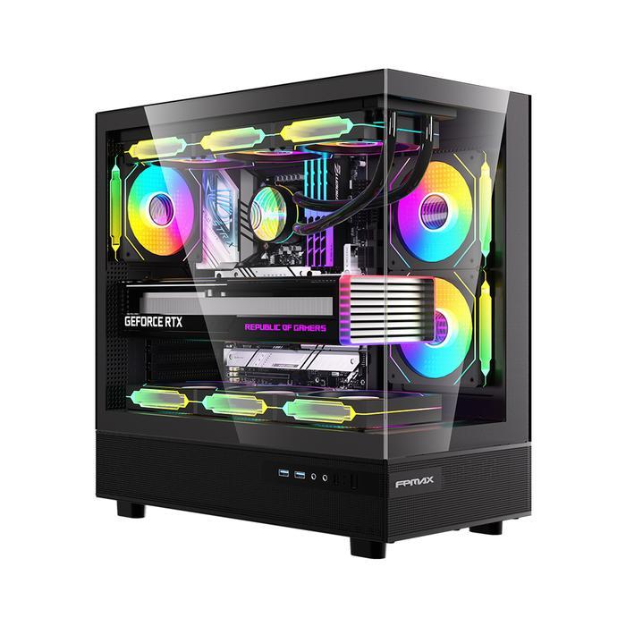 FPMAX Diamond Z8 Nova – ATX Gaming Case with 3 ARGB Fans Tempered Glass USB 3.0 White - Gambar 2