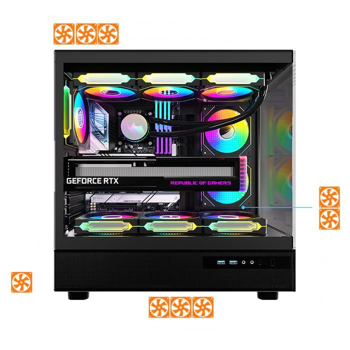 FPMAX Diamond Z8 Nova – ATX Gaming Case with 3 ARGB Fans Tempered Glass USB 3.0 White - Gambar 4