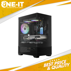 GAMDIAS AURA GC9M ELITE ARGB Black Micro Tower Case + 3x ARGB Fan Tempered Glass Type-C Front Panel