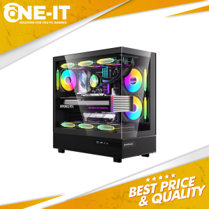 FPMAX Diamond Z8 Nova – ATX Gaming Case with 3 ARGB Fans Tempered Glass USB 3.0 Black