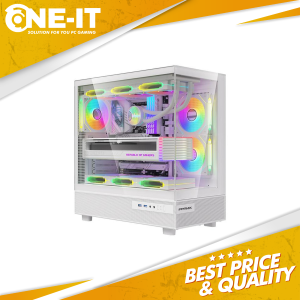 FPMAX Diamond Z8 Nova – ATX Gaming Case with 3 ARGB Fans Tempered Glass USB 3.0 White