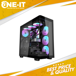 Darkflash DS900G Black Mid Tower Gaming Case Tempered Glass ATX Support