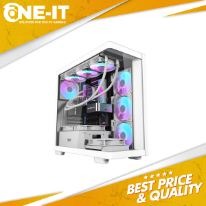Darkflash DS900G White Mid Tower Gaming Case Tempered Glass ATX Support