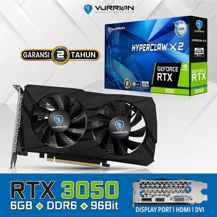 VGA VURRION GeForce RTX 3050 6GB GDDR6 Dual Fan HDMI DP DVI Garansi Resmi 2 Tahun - Gambar 3