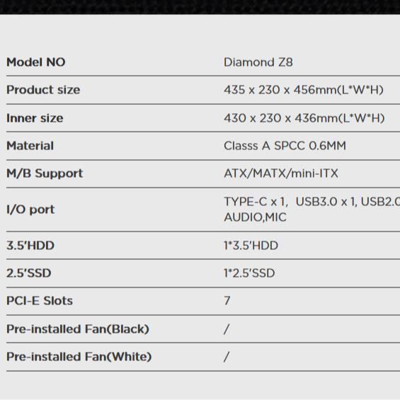 FPMAX Diamond Z8 Nova – ATX Gaming Case with 3 ARGB Fans Tempered Glass USB 3.0 White - Gambar 3