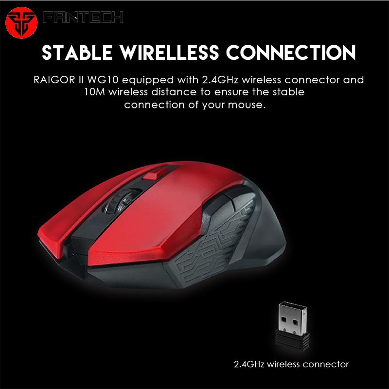 Fantech RAIGOR II WG10 Mouse Wireless Gaming Red - Gambar 4
