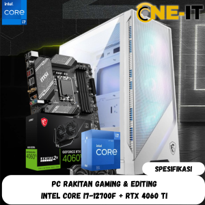 PC Gaming i7-12700F RTX 4060 Ti | DDR5 32GB | SSD 2TB | Siap Pakai