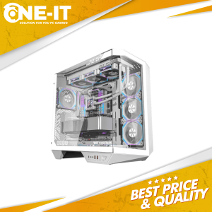 darkFlash DY470 ATX Case White 3 Side Glass | Type-C | Back-Connect Ready