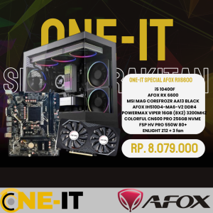 PC Gaming i5 10400F | RX 6600 8GB | 16GB RAM | NVMe 256GB | Siap Main Game Berat & Editing