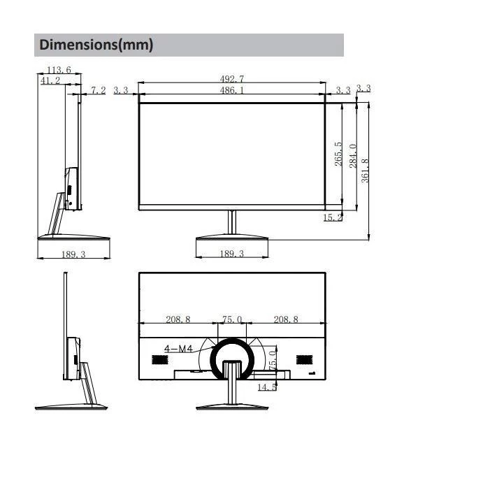 Monitor Dahua DHI-LM22-A200Y 22 FHD 100Hz VA HDMI VGA Speaker Garansi Resmi - Gambar 3