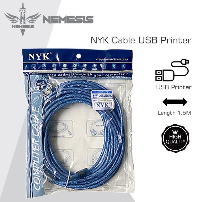 NYK Kabel USB Printer 1.5 Meter USB 2.0 Type A to B Garansi - Gambar 2