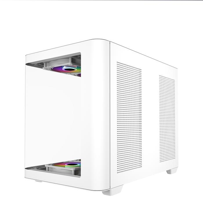 Armaggeddon Aquaron X-CURVE 285 M-ATX White Aquarium Gaming Case Tempered Glass - Gambar 5