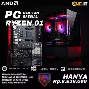 PC Ryzen 5 5600GT 16GB SSD NVMe 512GB Gaming Editing Siap Pakai